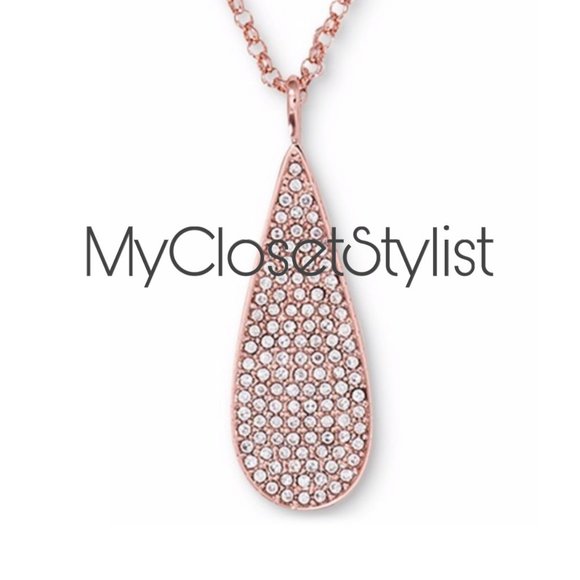 Ralph Lauren Pave CZ Rose Gold Necklace 18"NWT LRL - Picture 3 of 3